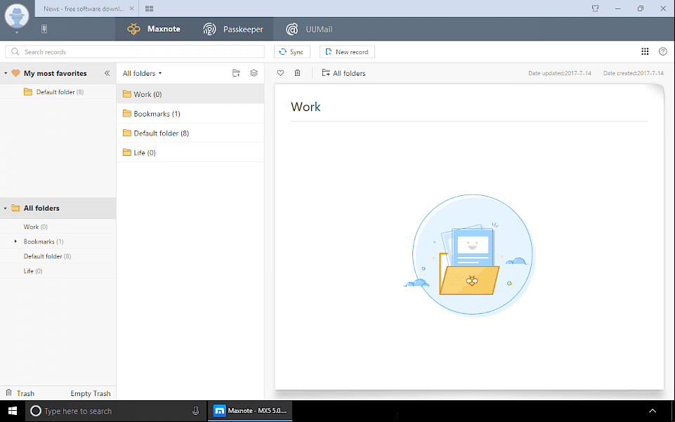 Screenshot of Maxthon Browser software running on Windows 10.