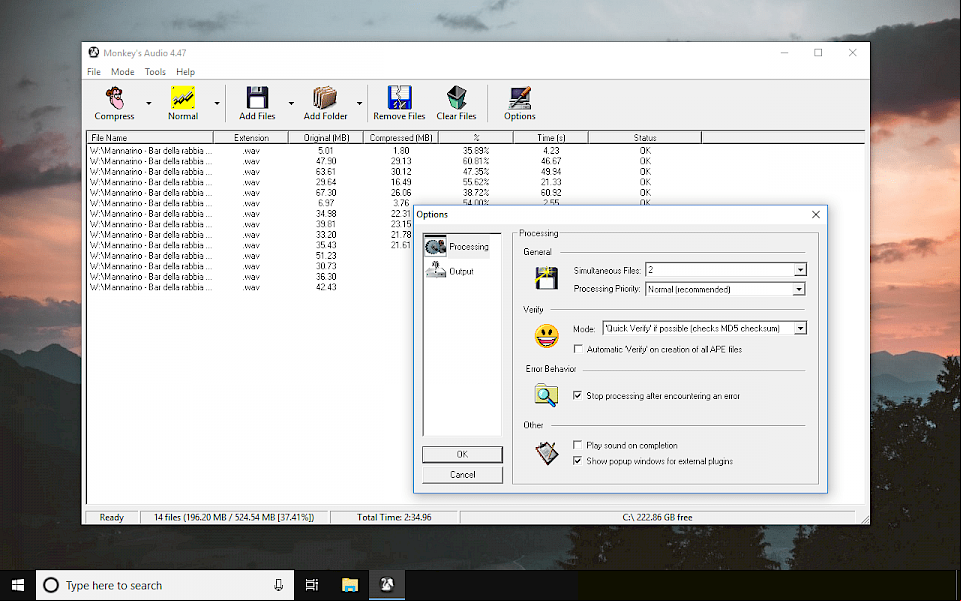 Monkey's Audio Options