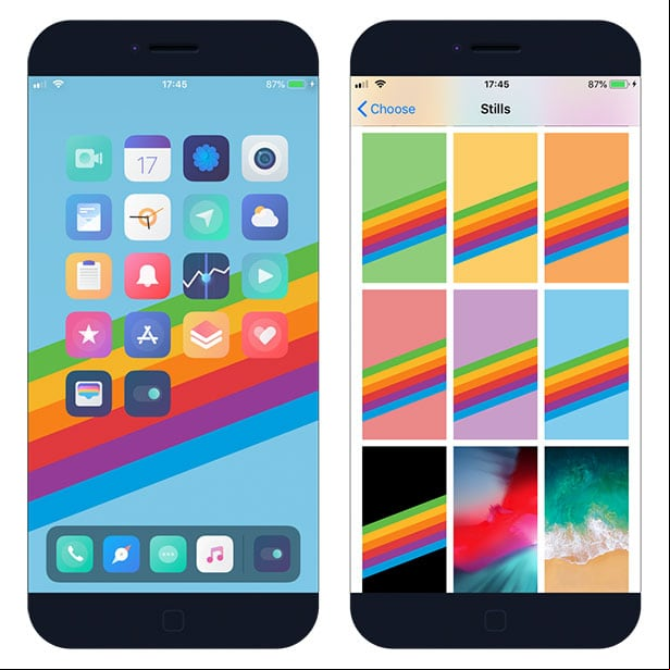 Viola Theme installed on iOS 12