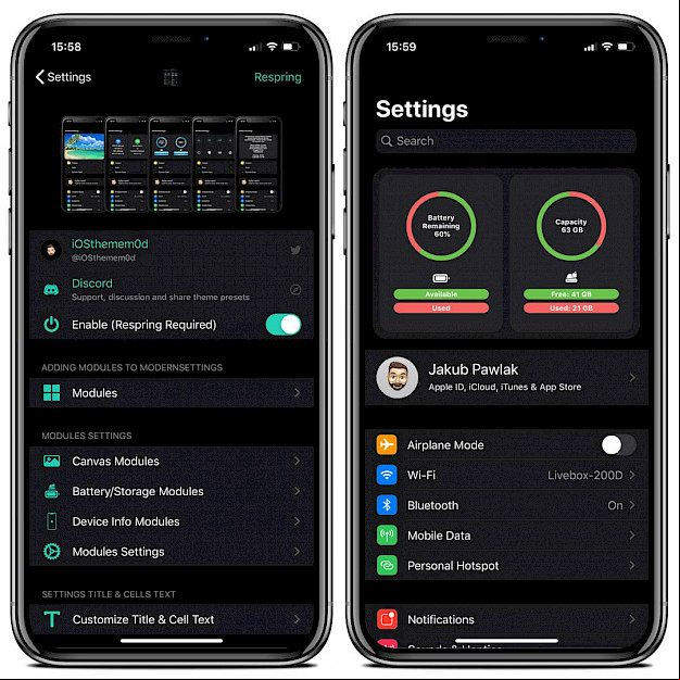 ModernSettings tweak